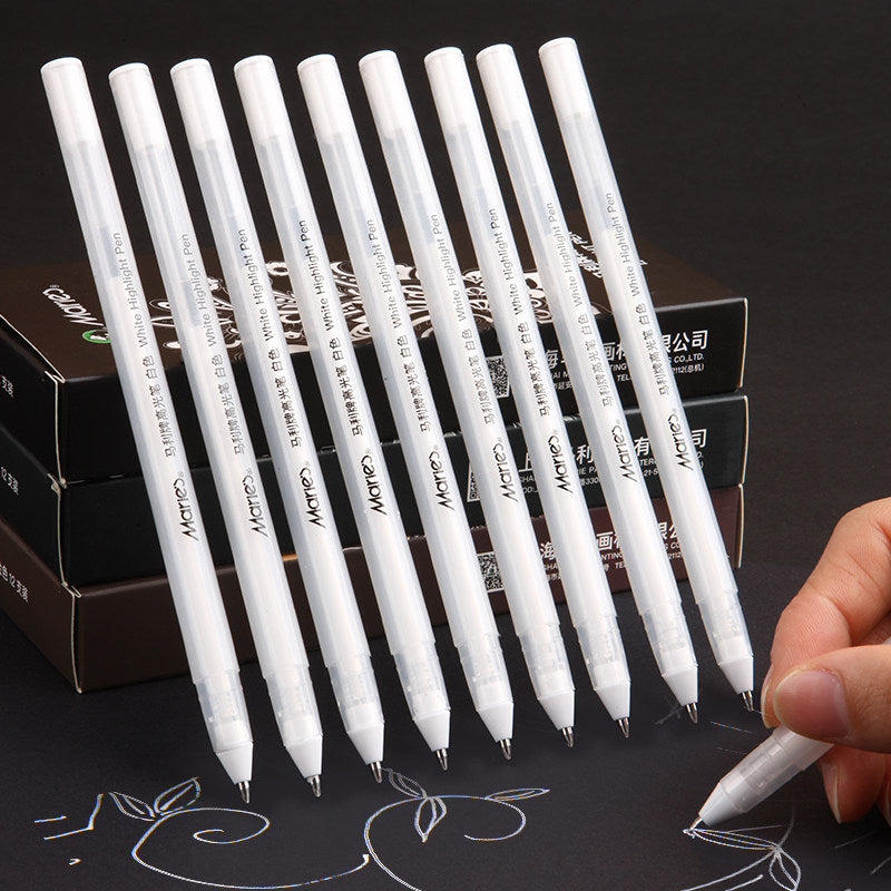 3 Pcs 0.8mm Creative White Ink Gel Pen Highlight Marker Pen