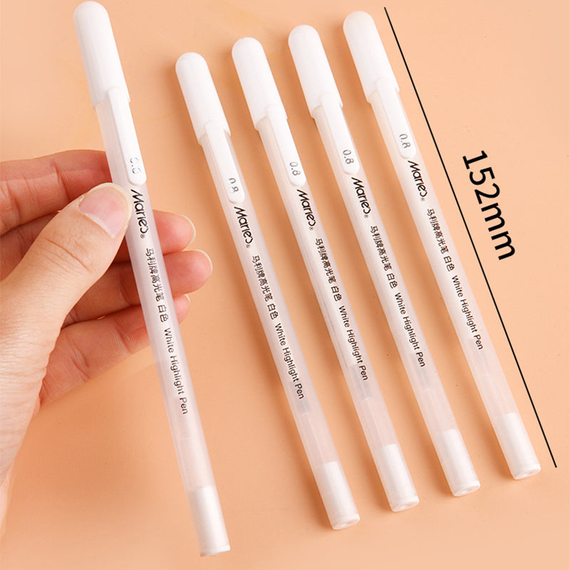 3 Pcs 0.8mm Creative White Ink Gel Pen Highlight Marker Pen