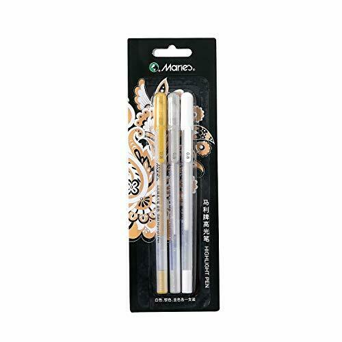 3 Pcs 0.8mm Creative White Ink Gel Pen Highlight Marker Pen