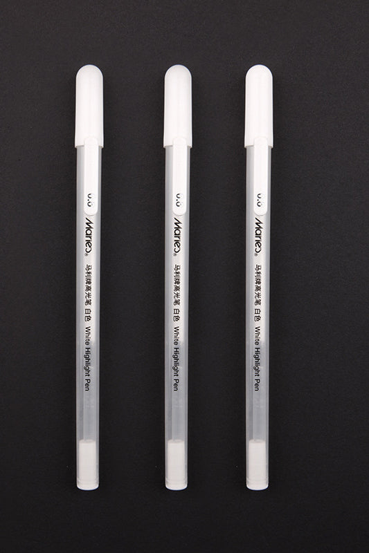 3 Pcs 0.8mm Creative White Ink Gel Pen Highlight Marker Pen