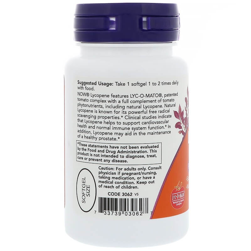 Now Foods - Lycopene, 20 mg, 50 Softgels