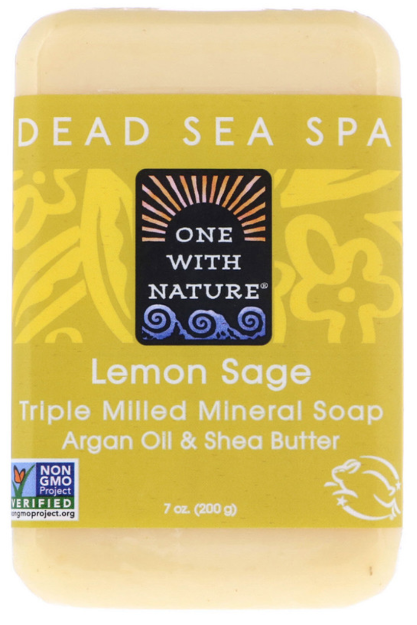 One with Nature, Triple Milled Mineral Soap Bar, Lemon Sage, 7 oz (200 g)