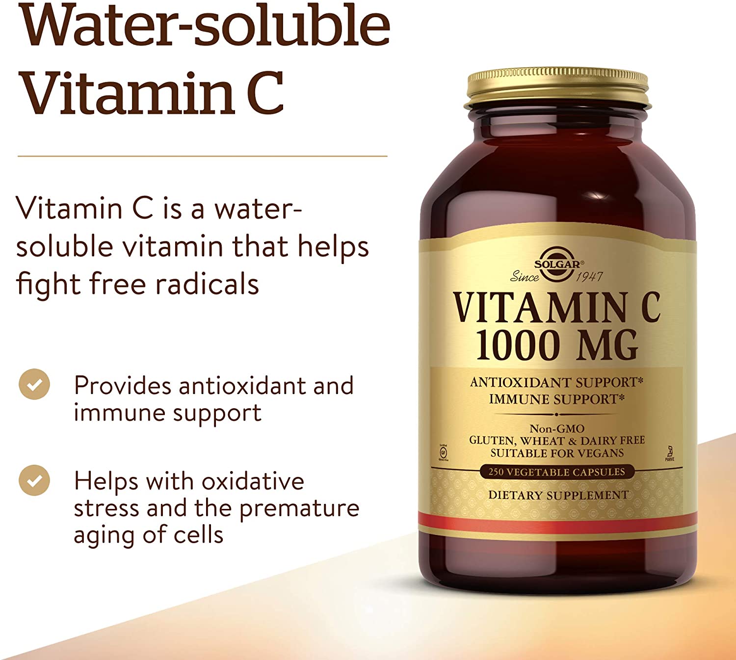 Solgar Vitamin C 1000 mg 250 Vegetable Capsules