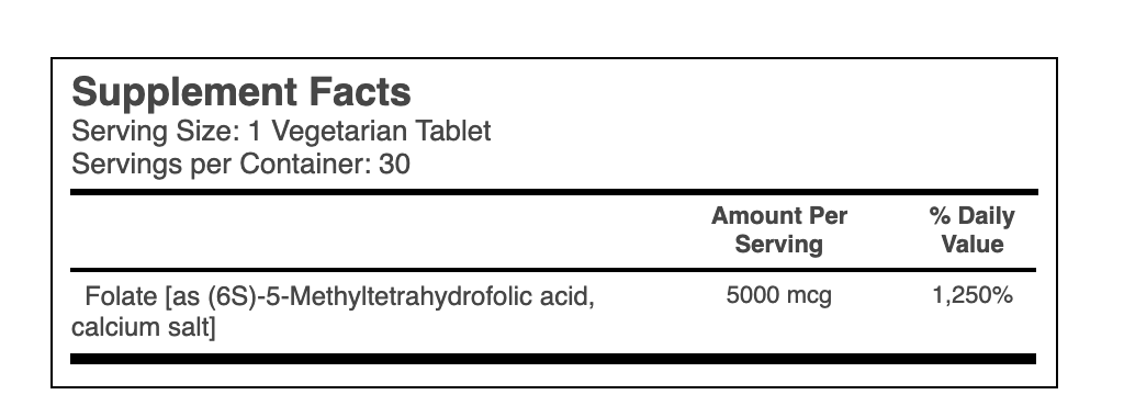 Life Extension - High Potency Optimized Folate, 5000 mcg, 30 Vegetarian Tablets