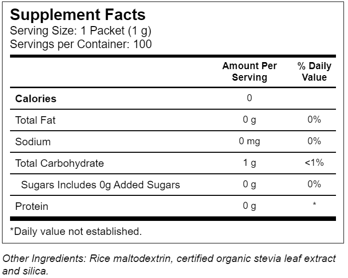 Now Foods Better Stevia, Zero Calorie Sweetener, 100 Packets, 3.5 oz (100 g)