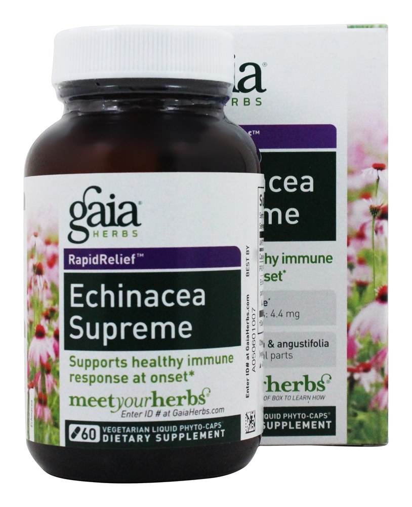 Gaia Herbs Echinacea Supreme Liquid Phyto Capsules, 60 Vegetarian Capsules