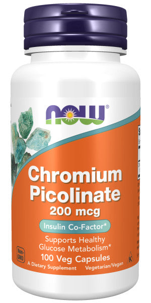 NOW Chromium Picolinate 200 mcg, 100 Veg Capsules