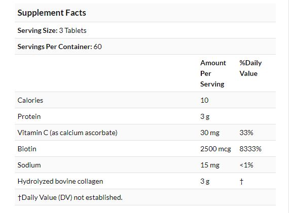 NeoCell Super Collagen Peptides + Vitamin C & Biotin, 3g Collagen Per Serving, Gluten Free, Promotes Healthy Hair, Beautiful Skin, and Nail Support, Dietary Supplement, 180 Tablets