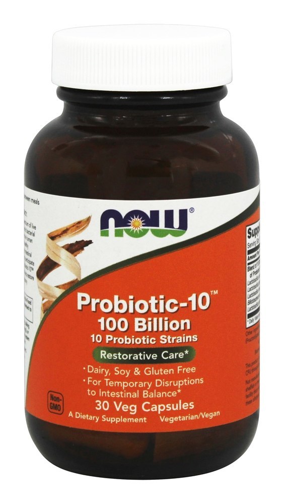 NOW Foods Probiotic 10 100 Billion,30 Vegetarian Capsules