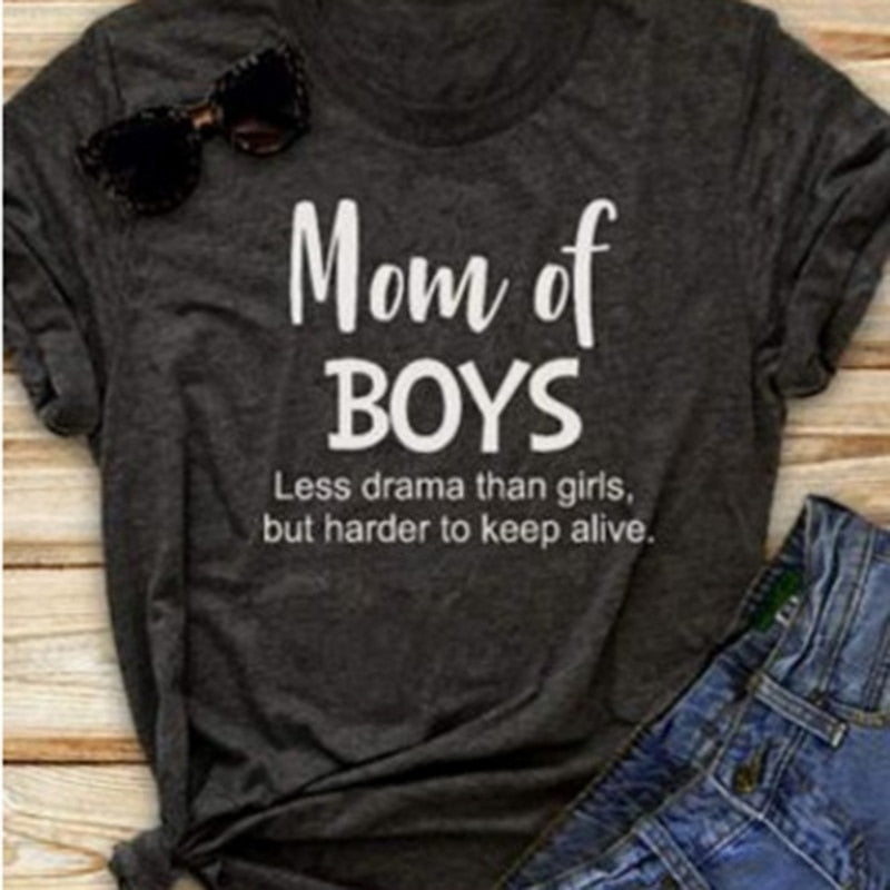 MOM OF BOYS Funny T shirts