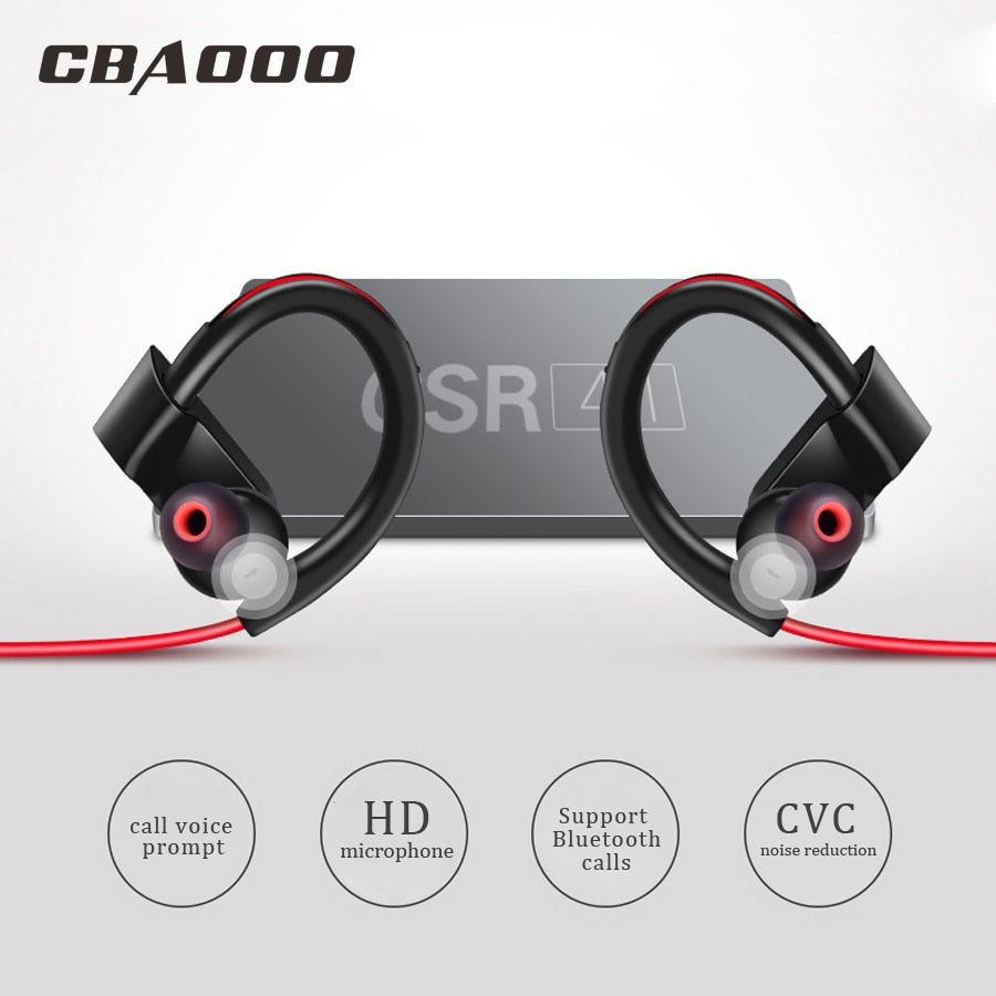 Sport Bluetooth Ear Hook Earphones with Noise Reduction and Microphone