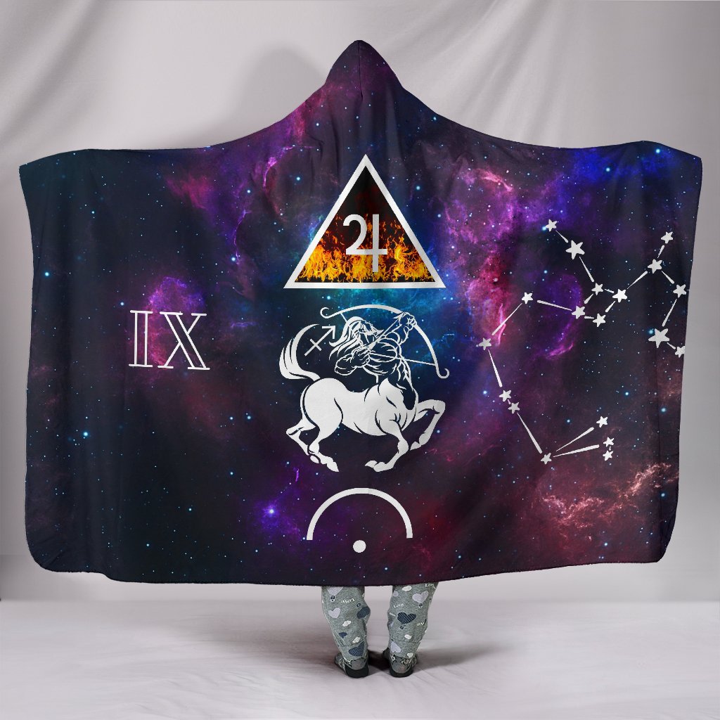 Purple Pink Sagittarius Zodiac Sign Astrology, Hooded Blanket, Sherpa Blanket,