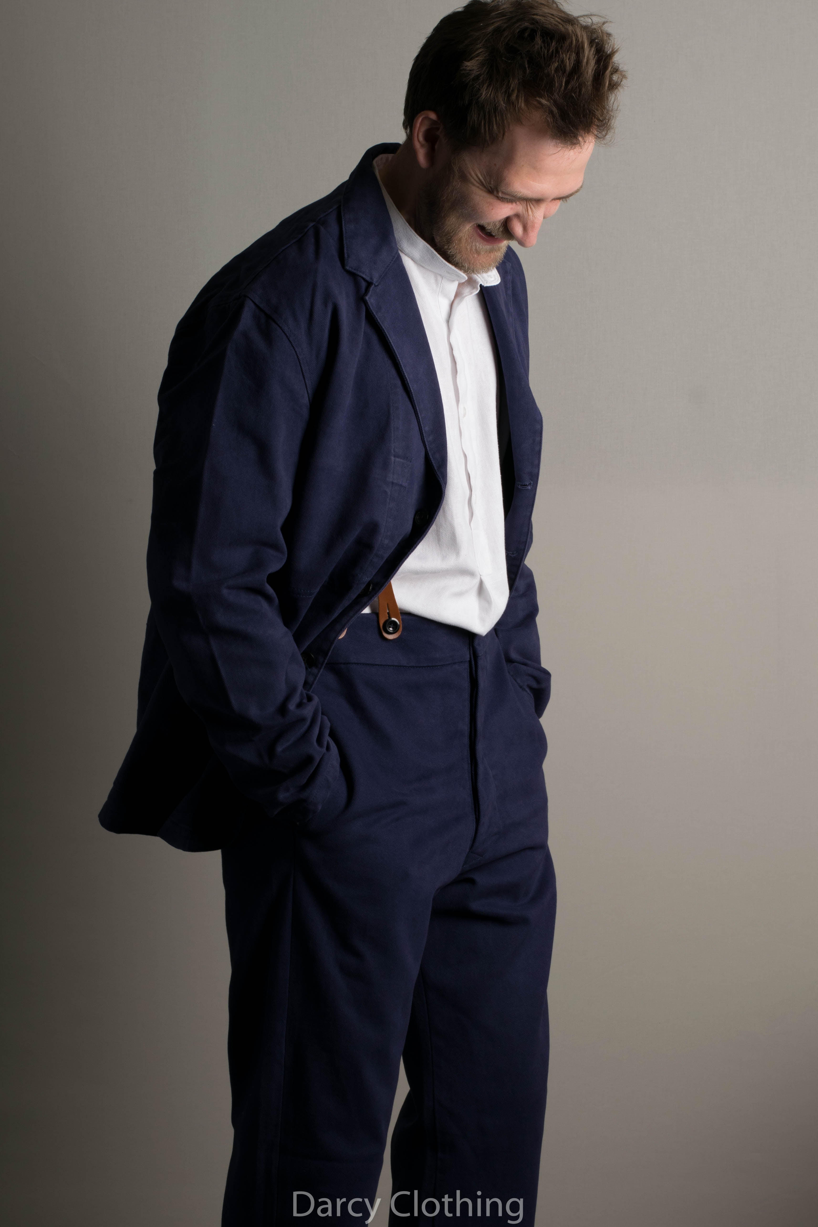 Washed Cotton Drill Work Trousers 