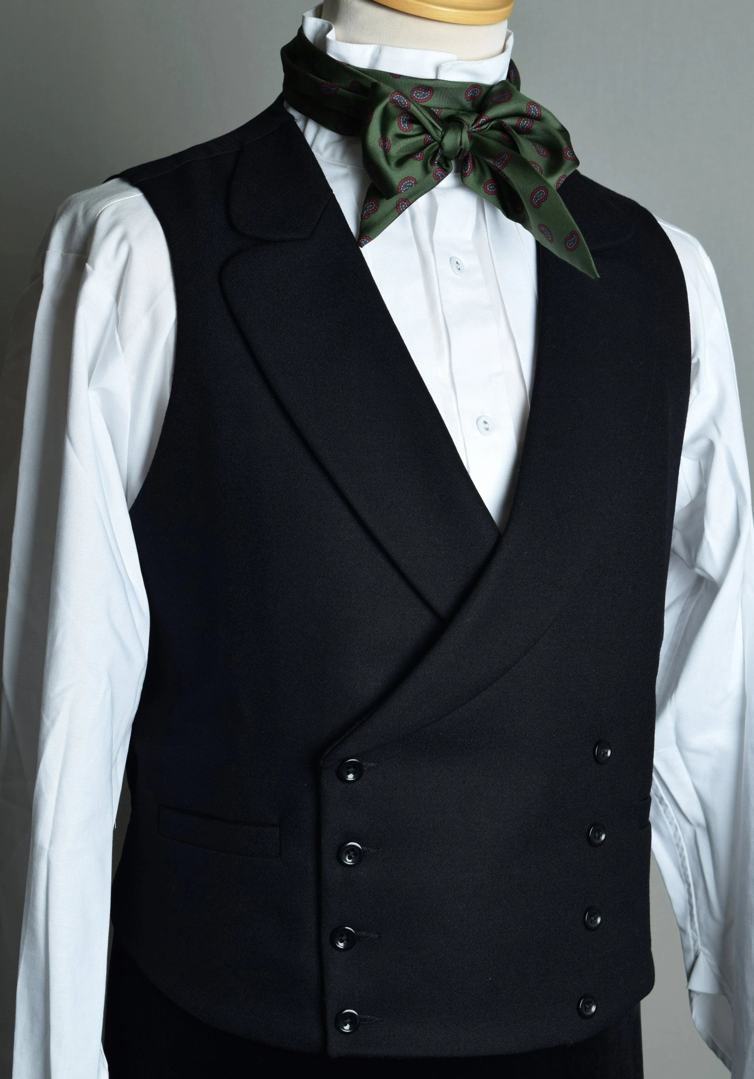 double breasted black waistcoat