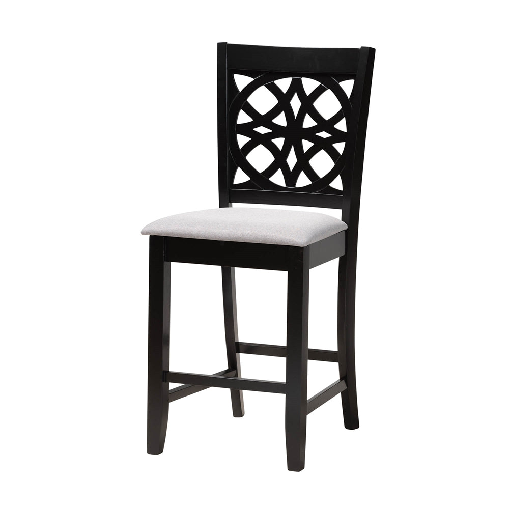 Abigail Modern Grey Fabric and Dark Brown Finished Wood 5-Piece Pub Set