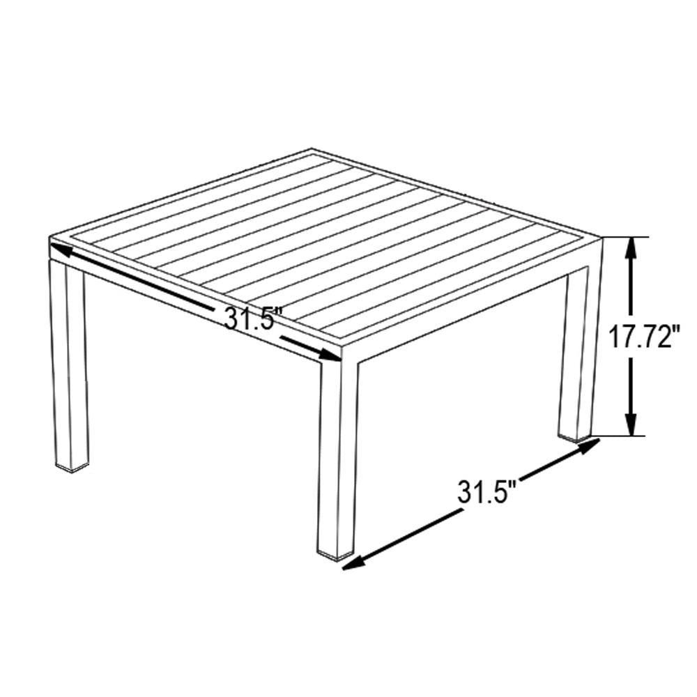 Hamilton Modern Outdoor Patio Aluminum Coffee Table