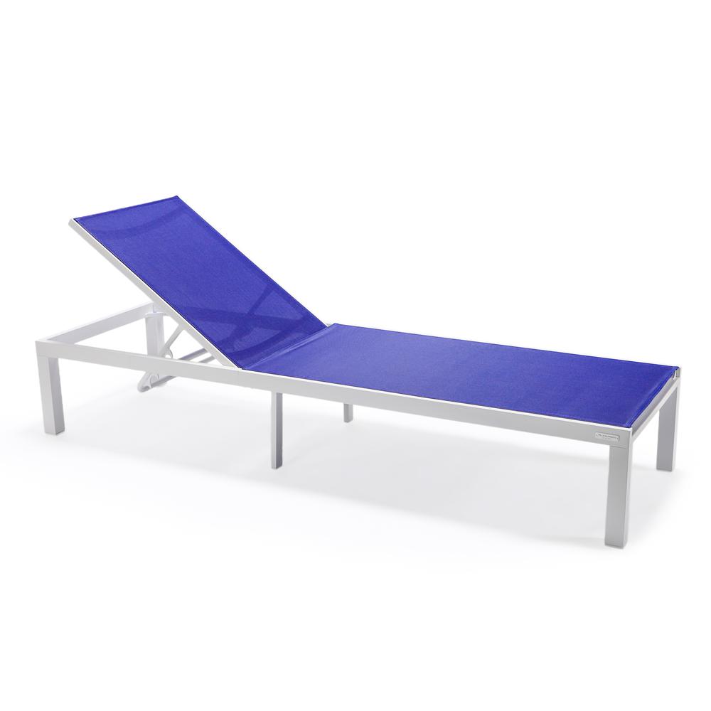 Marlin Patio Chaise Lounge Chair With White Aluminum Frame