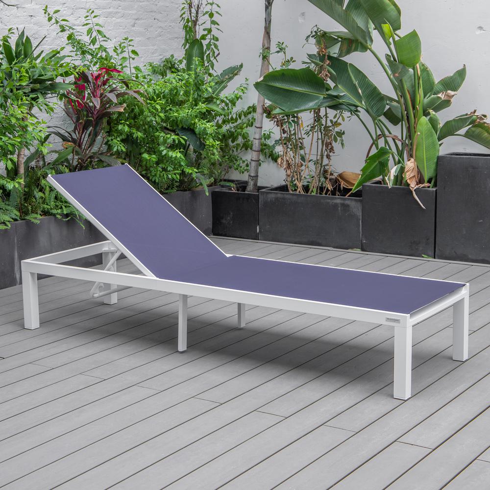 Marlin Patio Chaise Lounge Chair With White Aluminum Frame