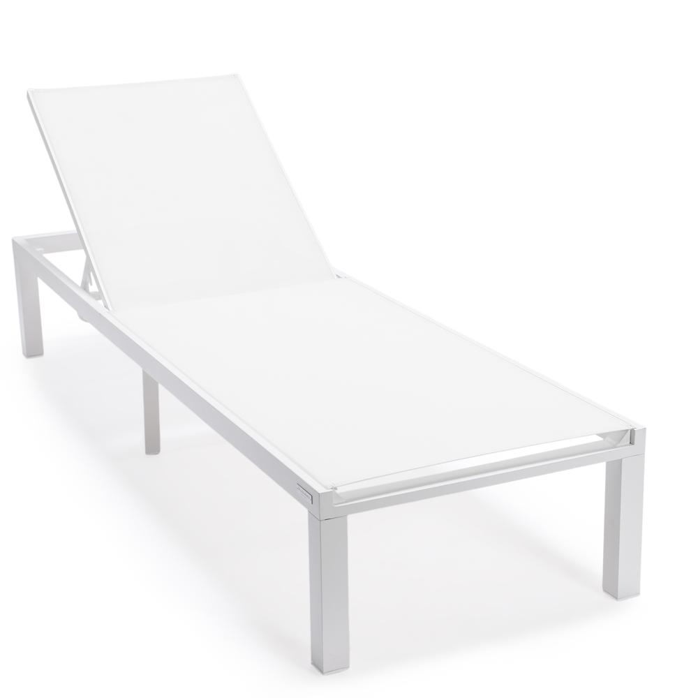 Marlin Patio Chaise Lounge Chair With White Aluminum Frame