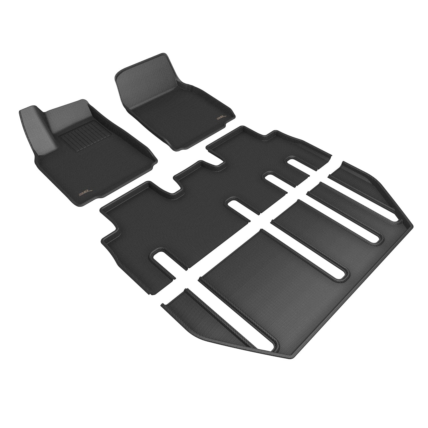 3D MAXpider Custom Fit All-Weather KAGU Series LHD Floor Mats For Tesla Model X 7 SEAT 2022-2024