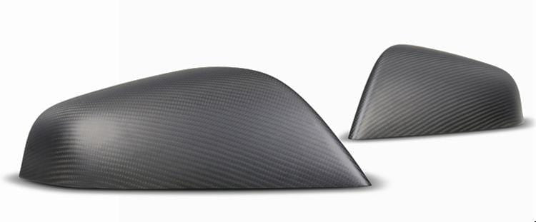 Real Molded Matte Carbon Fiber Side Mirror Overlay Covers for Tesla Model X 2022-2024