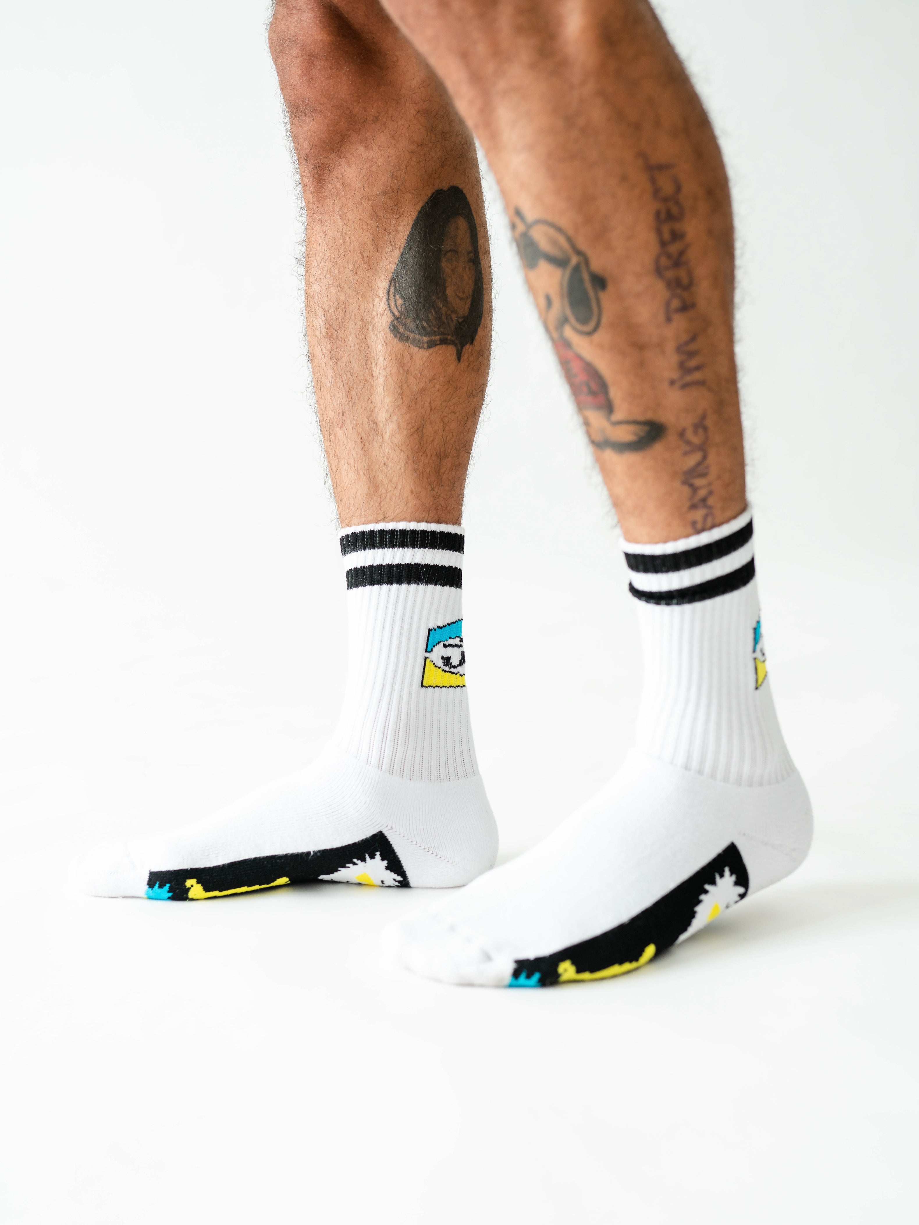 Bad Bones Heritage Socks - Black and Lime