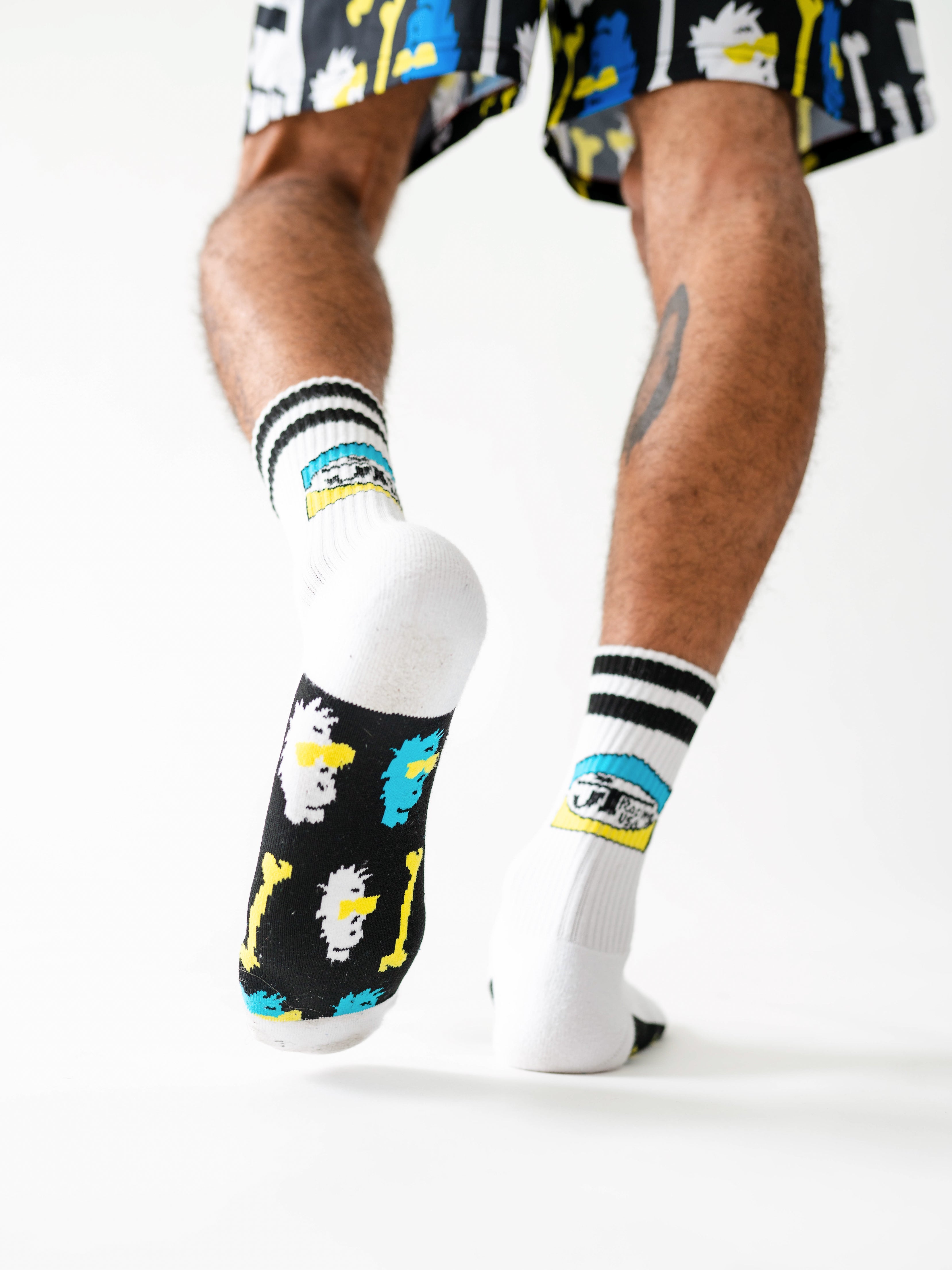 Bad Bones Heritage Socks - Black and Lime