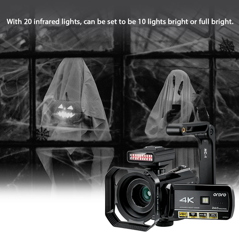 ORDRO Infrared Camcorder Paranormal Investigation Video Camera Night Vision Vlog Ghost Hunting