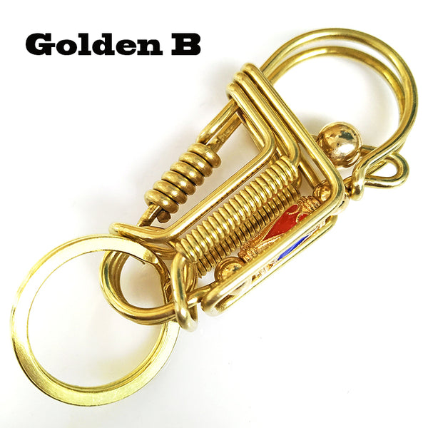handmade Car key holder golden b