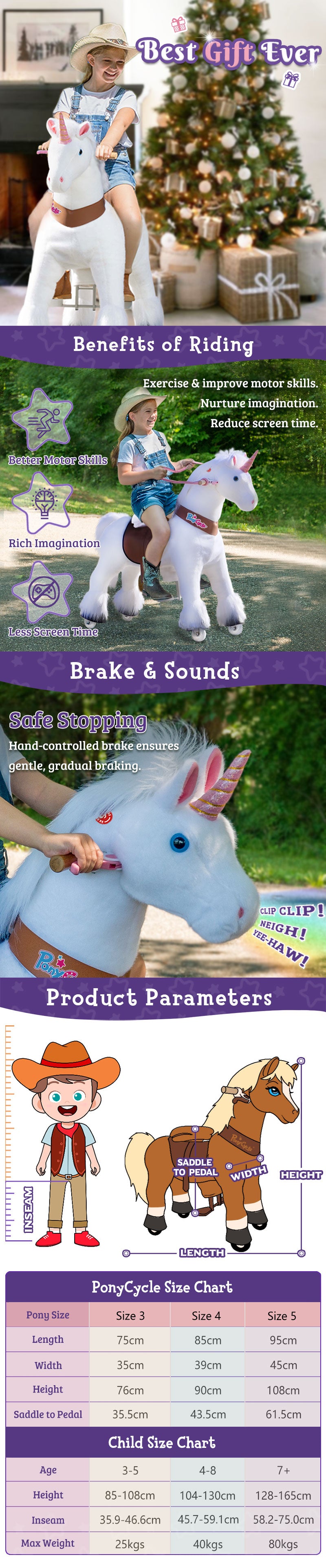 PonyCycle Model U Size 5 White Unicorn