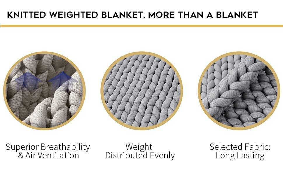 Woman Sleeping With Navy Blue YNM Weighted Blanket