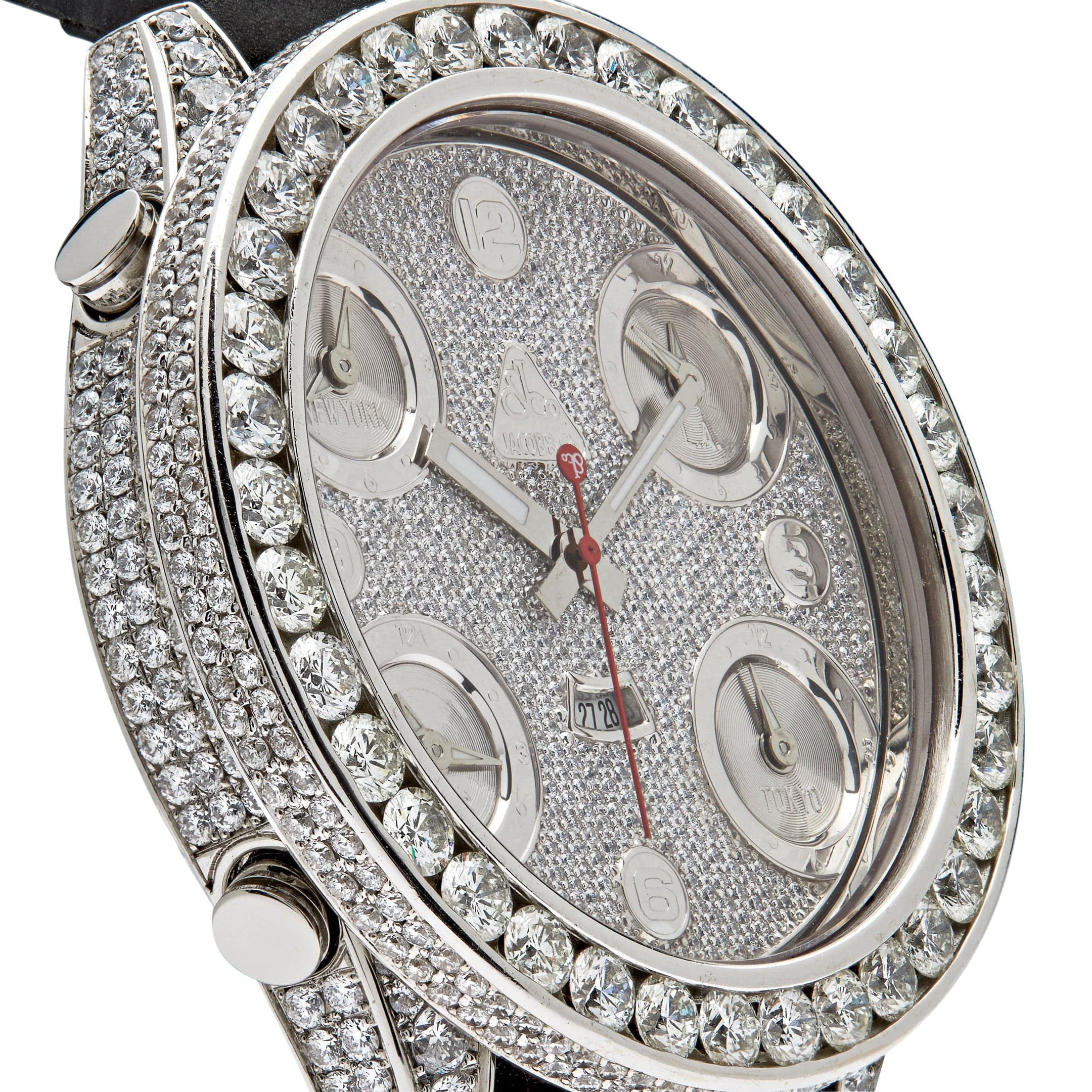 Jacob & Co. Five Time Zone 40mm Steel Diamond Watch JCM-30