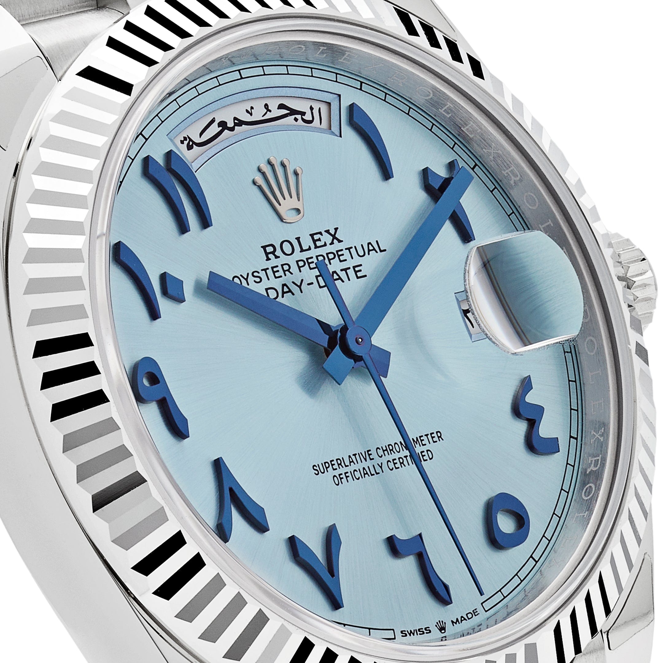 Rolex Day-Date 228236 Platinum Ice Blue Arabic Dial