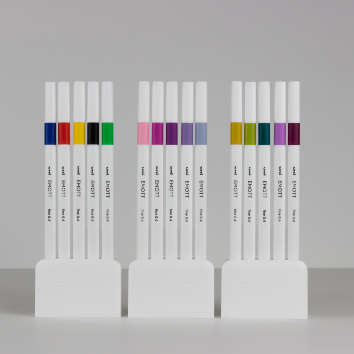 uni? EMOTT, Fine Line Marker Pens (5 Color Set)