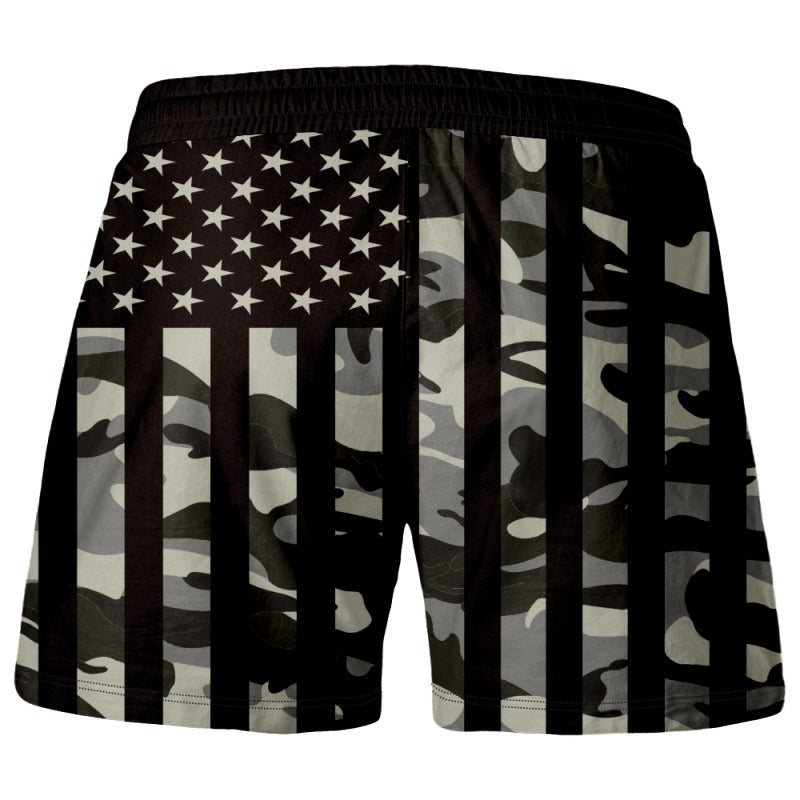 American Flag Board Shorts Drawstring Elastic Waist Quick Dry Beach Shorts