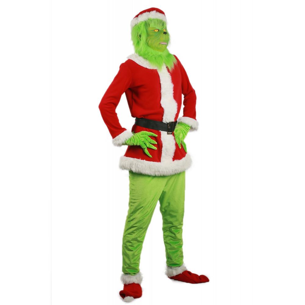 How the Grinch Stole Christmas Movie Cosplay Grinch Full Set of Costume ...