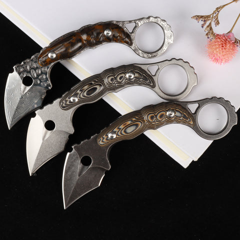 Cuchillo karambit para combate, caza, pesca, EDC, autodefensa