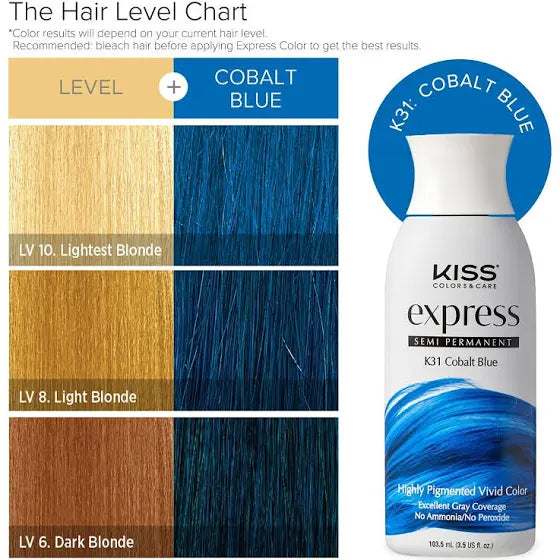 KISS Express Semi-Permanent Hair Color - K31 Cobalt Blue