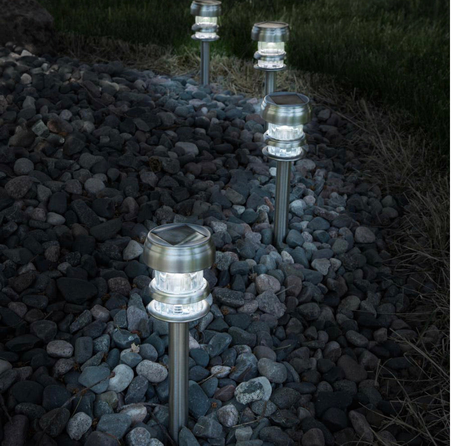 New Alpan Solar Powered Stainless Steel Path LED Lights (12-Pack)