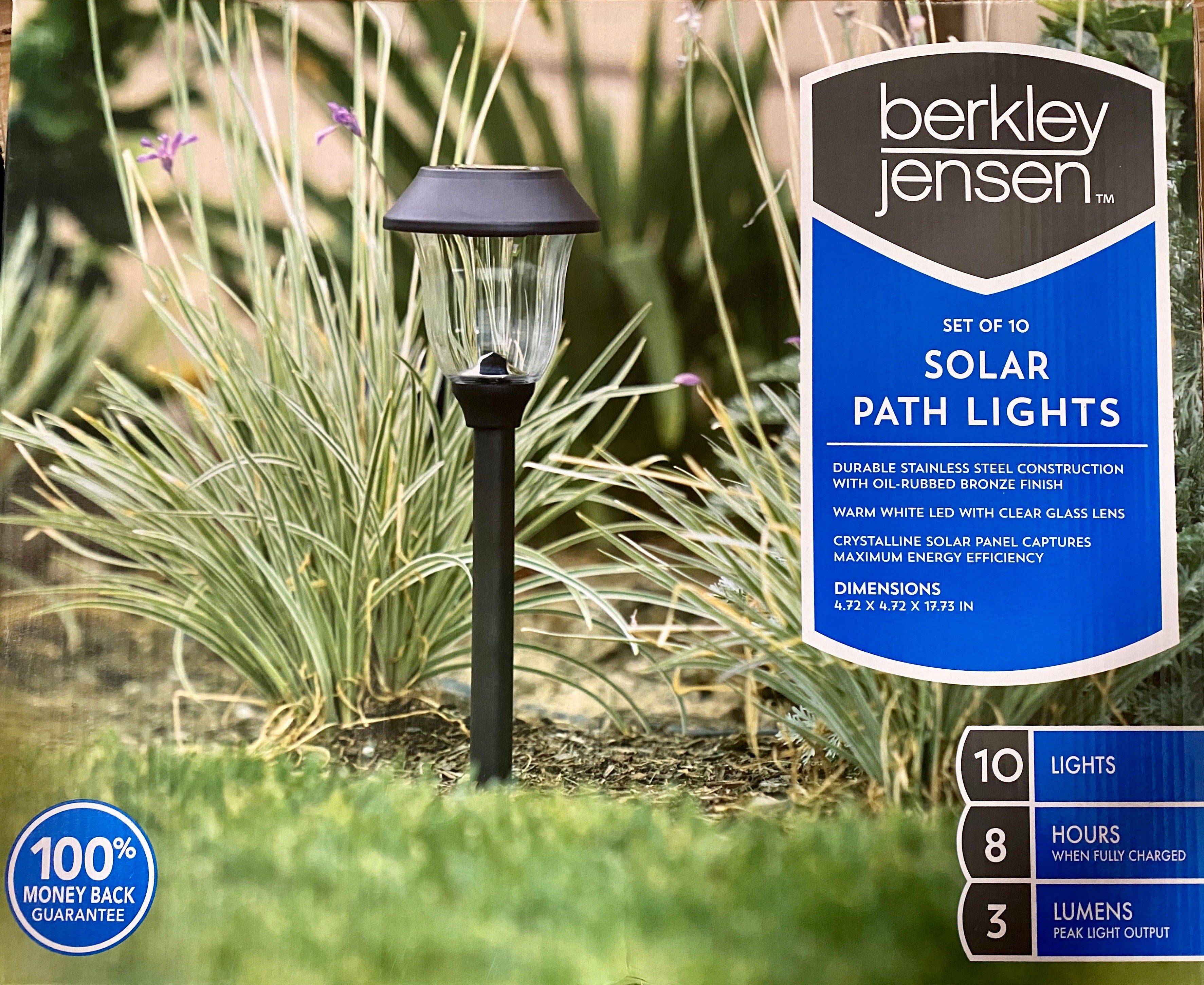 Berkley Jensen Up To 6-Lumen Solar Pathway Lights,10 Pack- Oil-rubbed Bronze