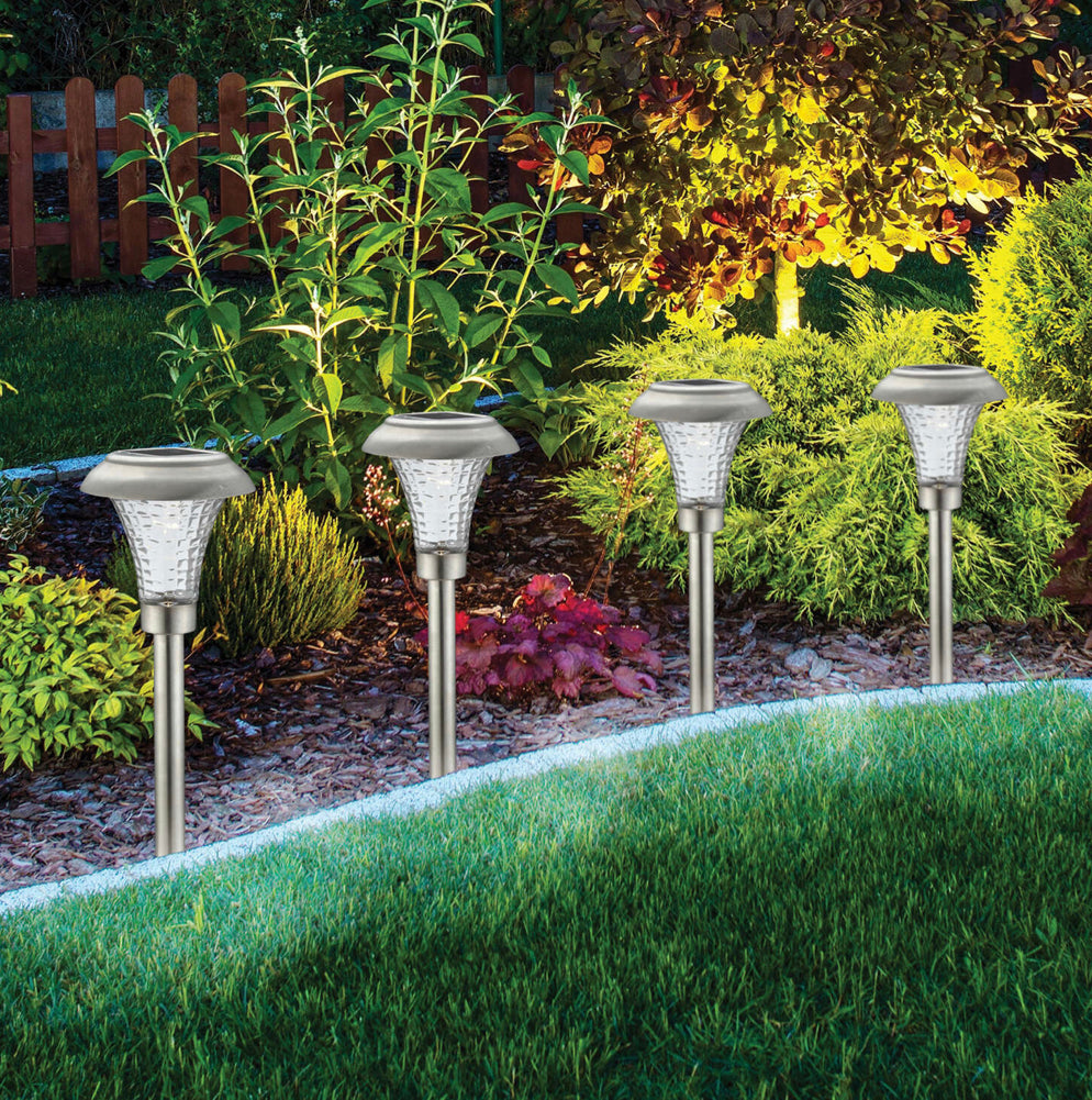 Patriot Silver Solar Powered LED Pathway Light  (Pack of 16 )