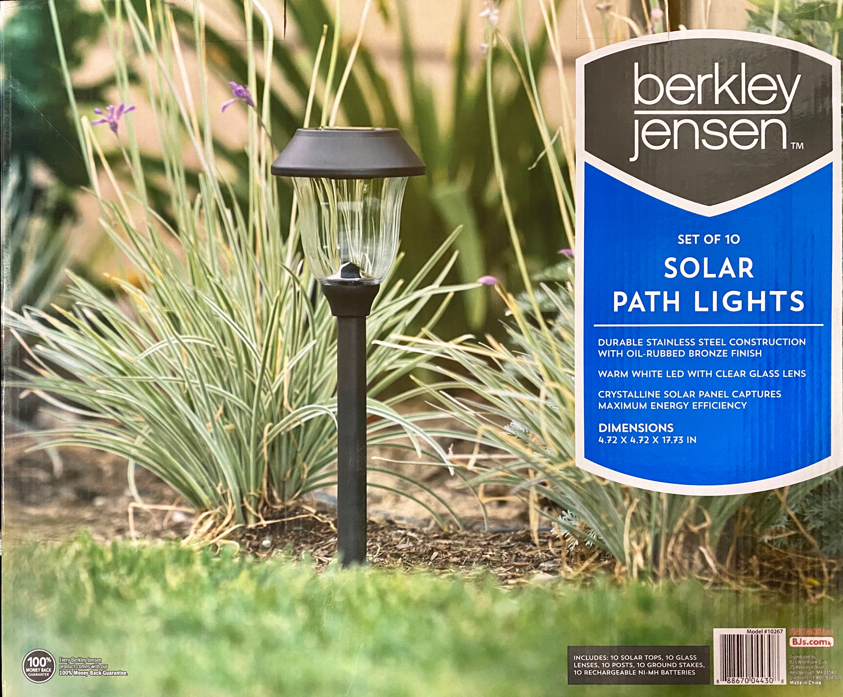 Berkley Jensen Up To 6-Lumen Solar Pathway Lights,10 Pack- Oil-rubbed Bronze