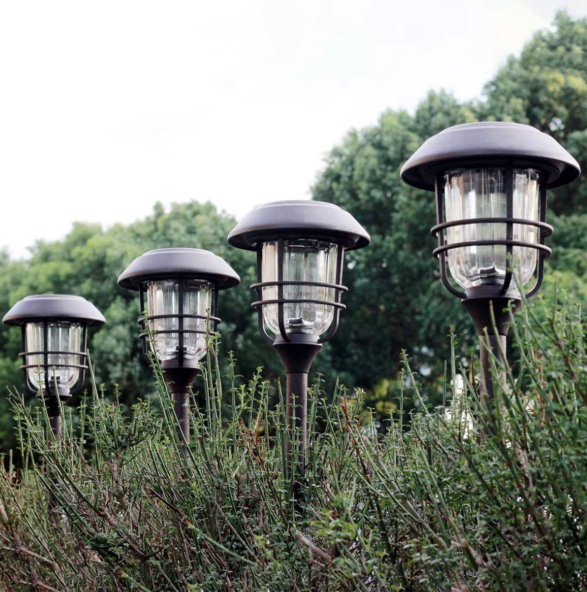 SmartYard Grill Solar LED Pathway Lights - Oil-rubbed Bronze 8 Pack
