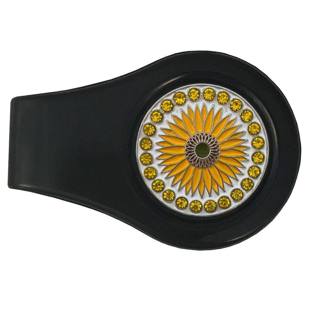 Sunflower Golf Ball Marker With Colored Clip