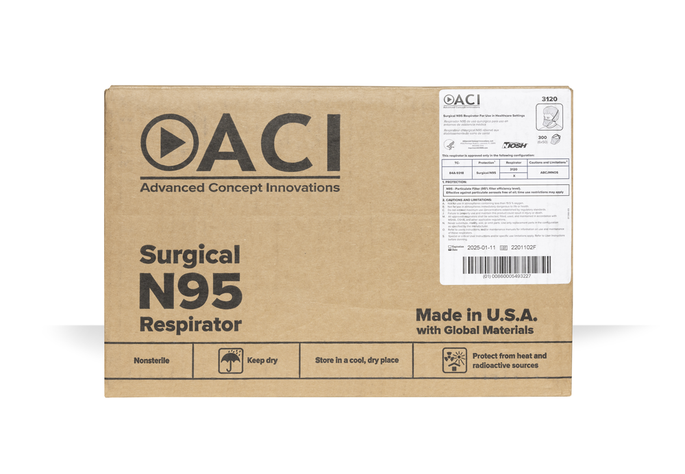Made in USA ACI Surgical N95 Respirator Medical Mask (50 - 300 Pack)
