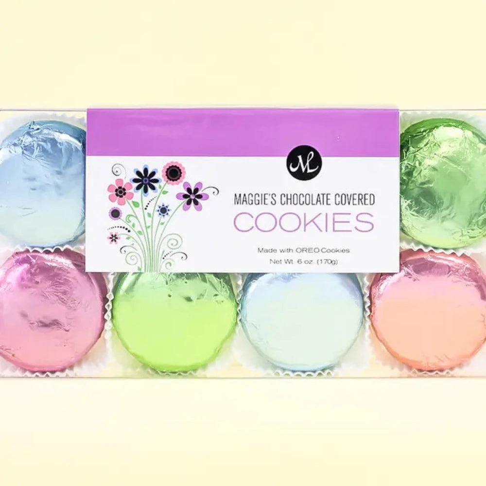 Chocolate Covered Cookies in Spring Foil (set of 8)