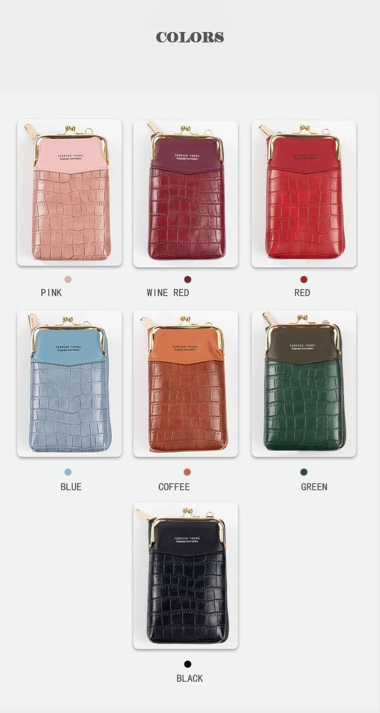 croc print crossbody phone bag vertical