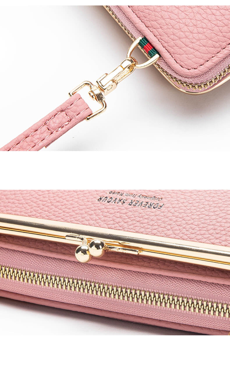 Kiss Lock Phone Bag Cell Phone Wallet detachable strap