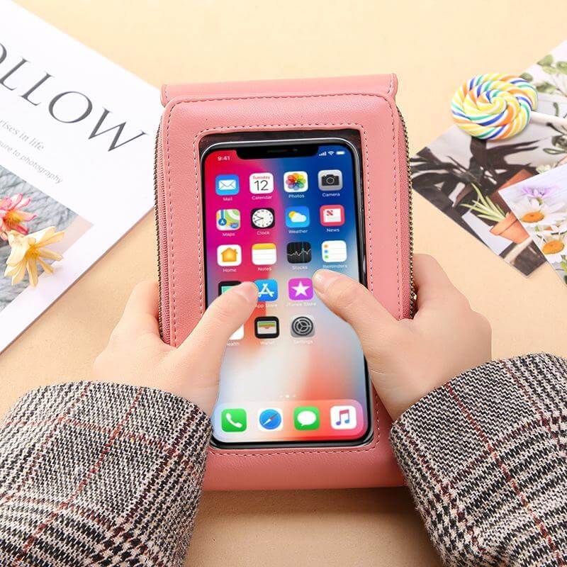 touch screen crossbody phone bag