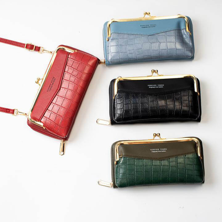 croc print crossbody phone bag